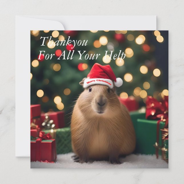 Julkanen Capybara. Tack Kort (Framsida)