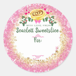 Julkanolar som bakar bakverk till från runt klistermärke