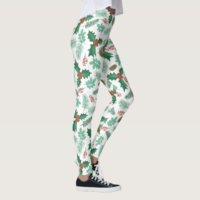 Julkäpp och mönster-balkar från gräs leggings (Höger)