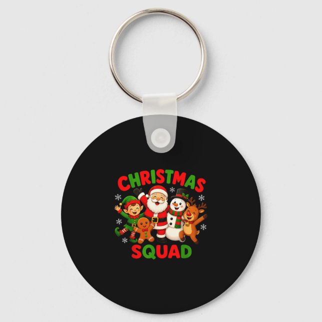 Julkaraktärsteam humor för högtidsfamilj nyckelring (Framsida)