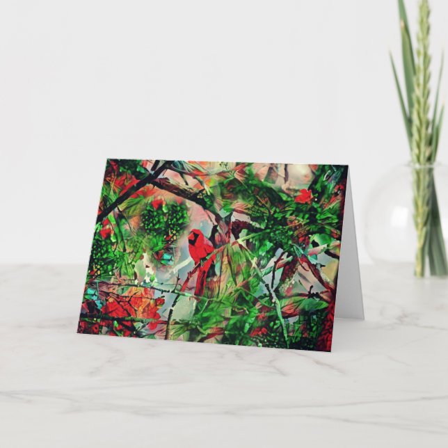 Julkardinal Bird Faith Card John 3:16 Kort (Framsida)