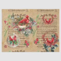 Julkardinal Decoupage Papper