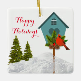 Julkardinal i Snö Bird Älskare Ornament