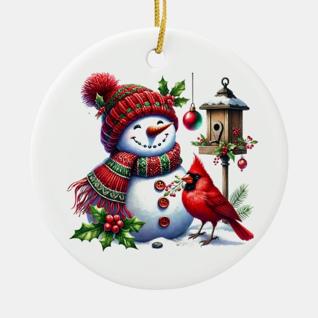Julkardinal Julgransprydnad Keramik (Framsidan)
