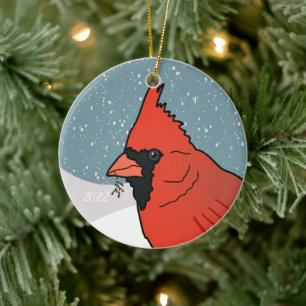 Julkardinal Julgransprydnad Keramik