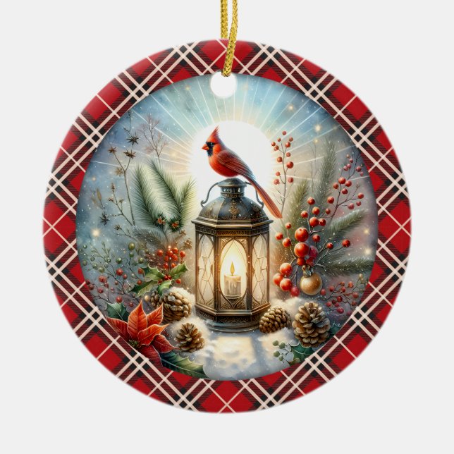 Julkardinal Kom ihåg att du hoppade över en Lanter Julgransprydnad Keramik (Framsidan)