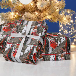 Julkardinal med Winter Hat Presentpapper