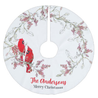 Julkardinal Träd Skirt Julgransmatta Borstad Polyester