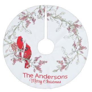 Julkardinal Träd Skirt Julgransmatta Borstad Polyester