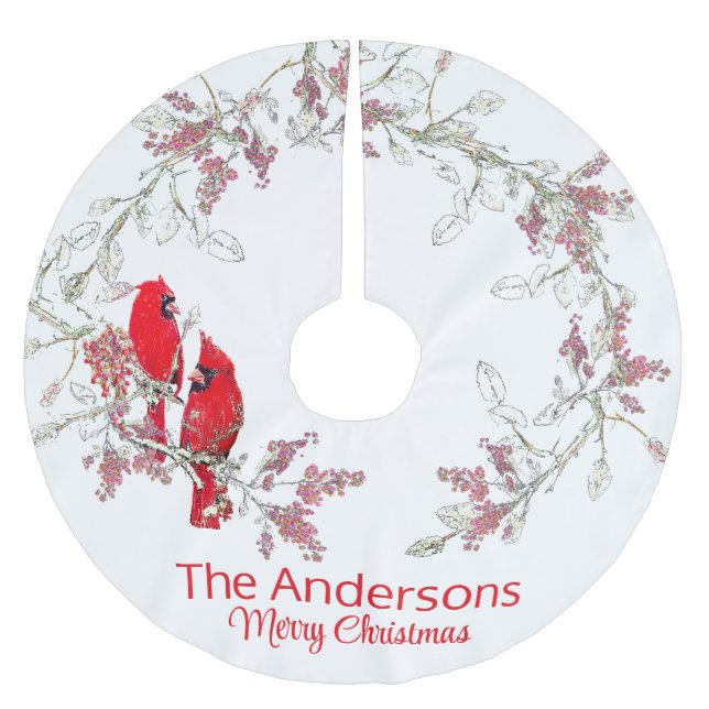 Julkardinal Träd Skirt Julgransmatta Borstad Polyester (Framsidan)