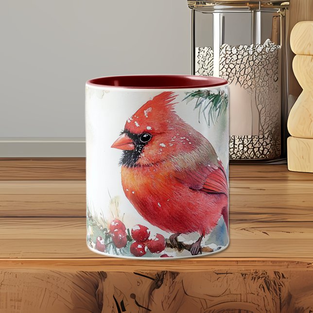 Julkardinal Två-Tonad Mugg (Christmas Cardinal Coffee Mug)
