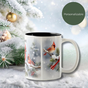 Julkardinaler i Snö 1 Mugg