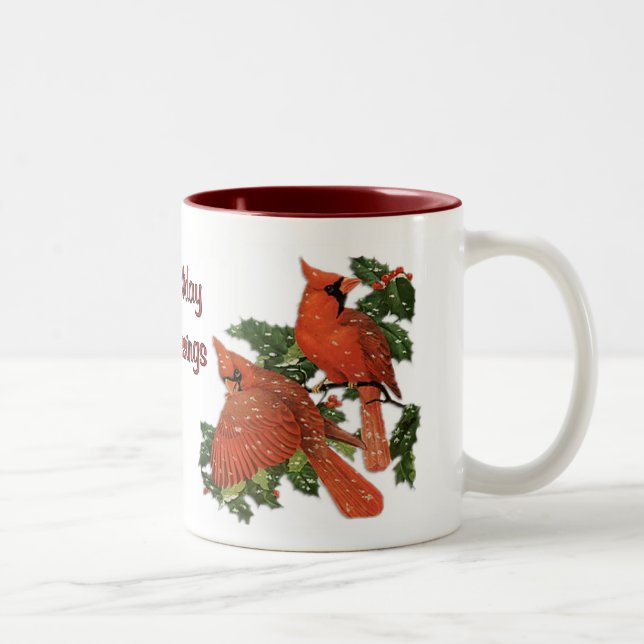 Julkardinaler Två-Tonad Mugg (Höger)