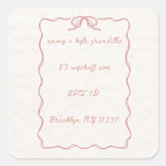 Julkarnas kvadratfästare fyrkantigt klistermärke