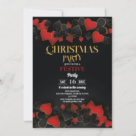 Julkasino Spelkort Guld Svart Festlig Inbjudningar