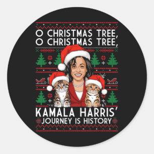 Julkat Dam för Kamala Santa Ornament Paj Runt Klistermärke