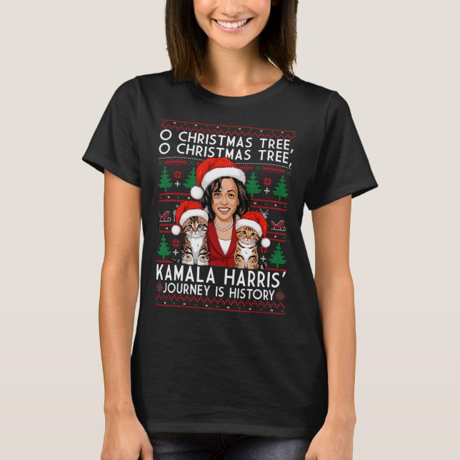 Julkat Dam för Kamala Santa Ornament Paj T Shirt (Framsida)