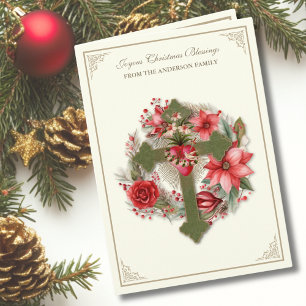 Julkatolici Virgin Mary Heart Poinsettias Helgkort
