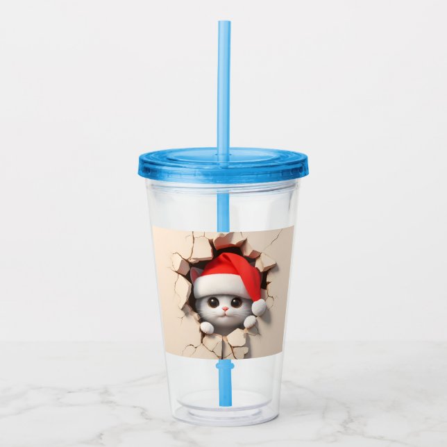 Julkatt 3D Take Away Mugg (Framsida)