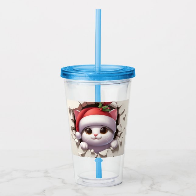 Julkatt 3D Take Away Mugg (Framsida)