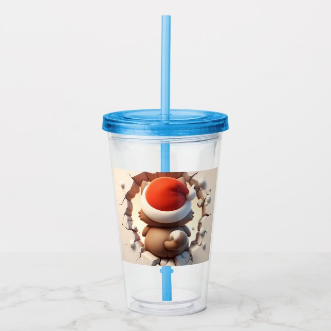 Julkatt 3D Take Away Mugg (Framsida)