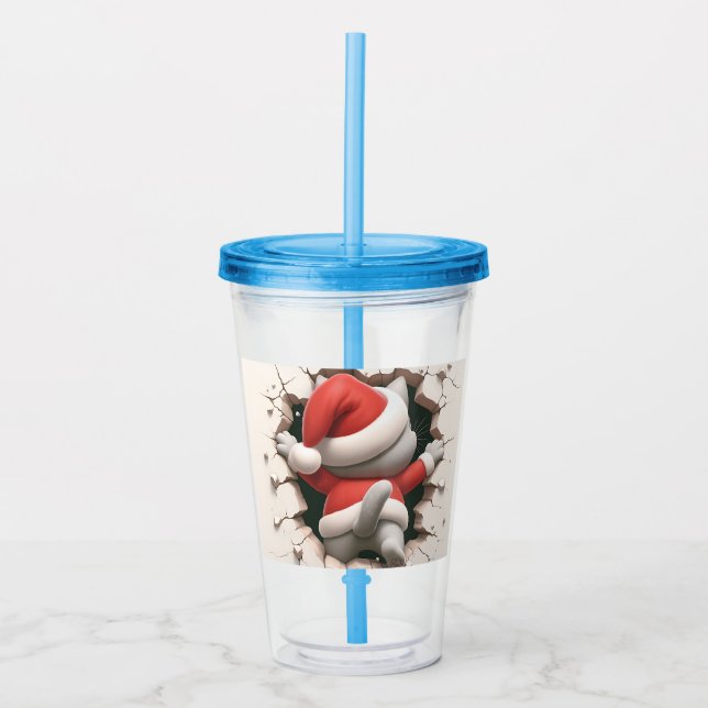 Julkatt 3D Take Away Mugg (Framsida)