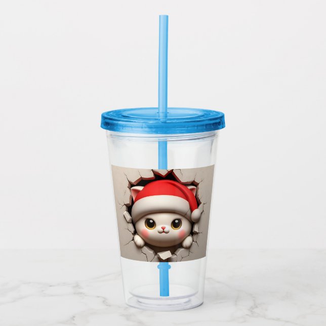 Julkatt 3D Take Away Mugg (Framsida)