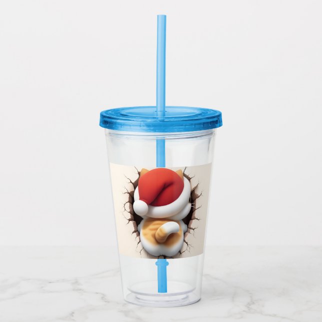 Julkatt 3D Take Away Mugg (Framsida)