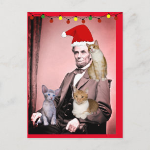 JULKATT ABRAHAM LINCOLN KATTER Postkort Vykort