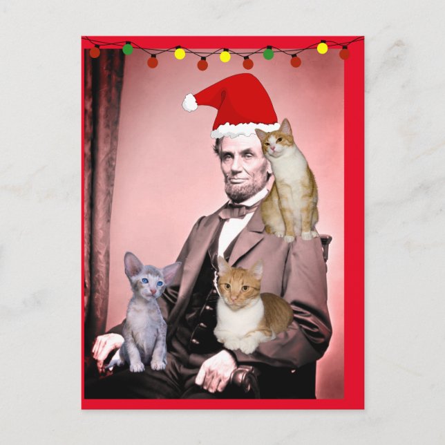 JULKATT ABRAHAM LINCOLN KATTER Postkort Vykort (Framsida)