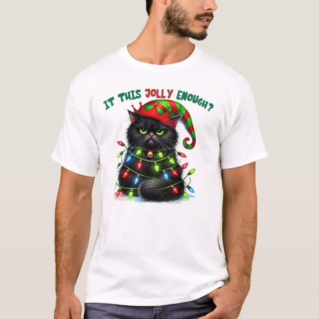 Julkatt är det här glädjens nog så roligt t shirt (Framsida)