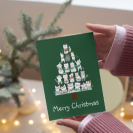 Julkatt Funny Träd Inbjudan