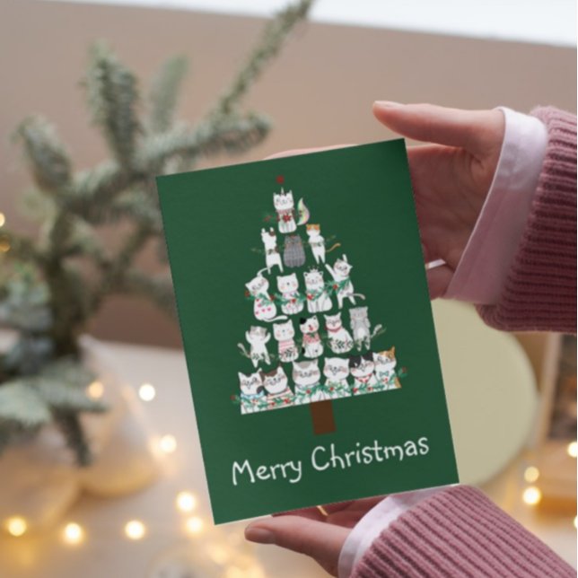 Julkatt Funny Träd Inbjudan (Skapare uppladdad)