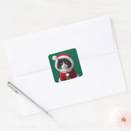 Julkatt Fyrkantigt Klistermärke