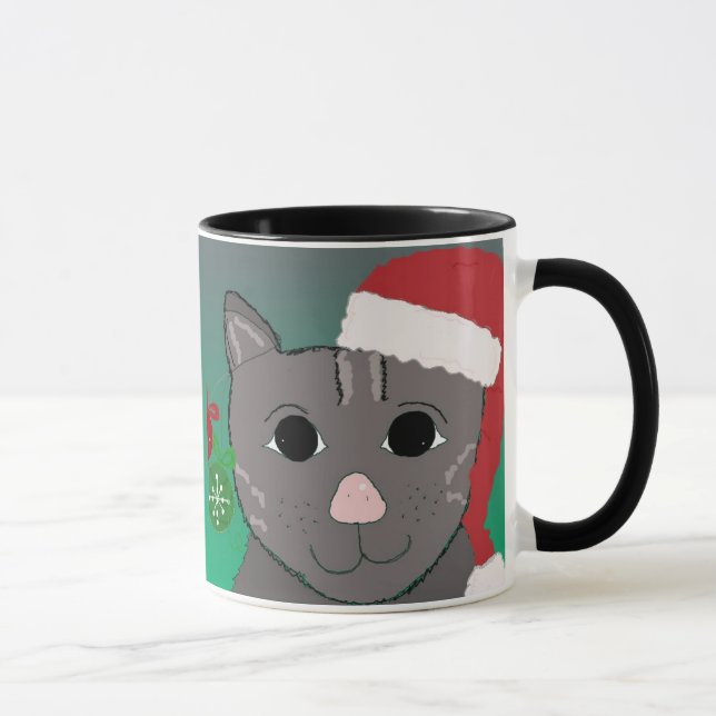 Julkatt i Red Santa Hat Mugg (Höger)