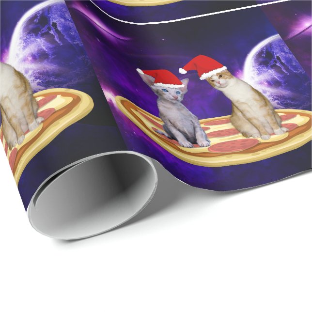 JULKATT I RYMDEN PIZZAPAPPERSINDUSTRI PRESENTPAPPER (Rullad Hörn)