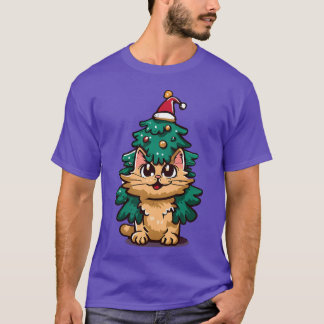 Julkatt i vintagen Julgran T Shirt
