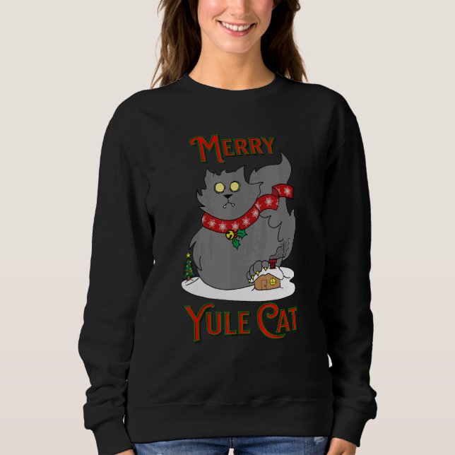 Julkatt isländsk folktro jul semester t shirt (Framsida)
