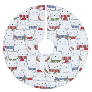Julkatt Julgransmatta Borstad Polyester