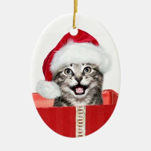 Julkatt Julgransprydnad Keramik (Framsidan)