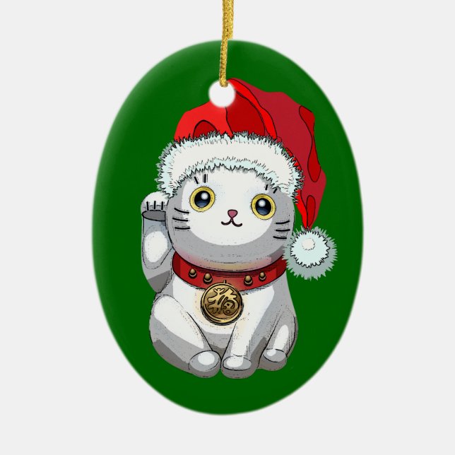 Julkatt Julgransprydnad Keramik (Framsidan)
