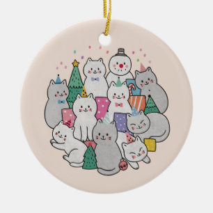 Julkatt Julgransprydnad Keramik
