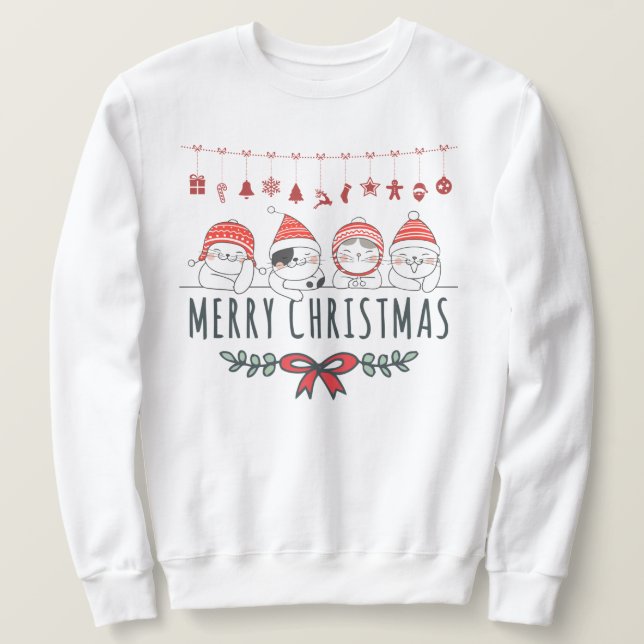 Julkatt Lång Ärmad Tröja (Design framsida)
