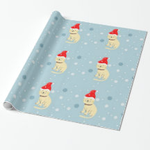 Julkatt med hatt i blått