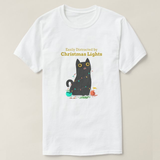 Julkatt med ljus t shirt (Design framsida)