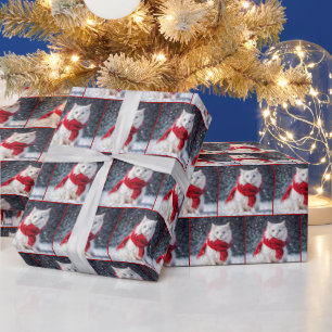 Julkatt med scarf på Snö Presentpapper