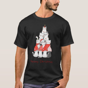 Julkatt Mewy-julklapp Julgran T Shirt