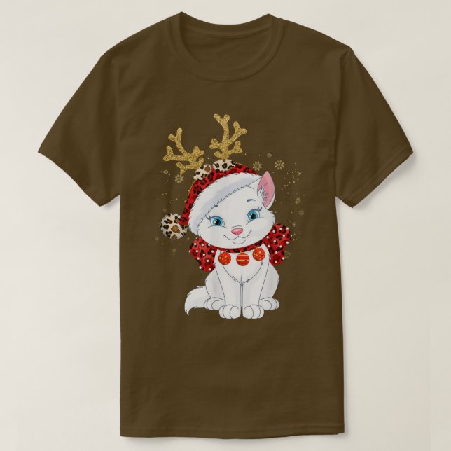 Julkatt Reindeer Light Antlers Manar Women Boy T Shirt (Design framsida)