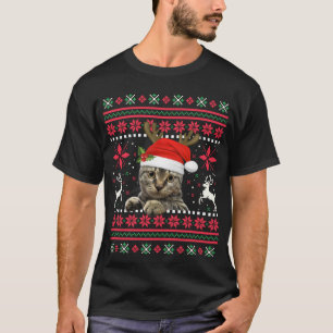Julkatt Reindeer Ugly Julsötare T Shirt