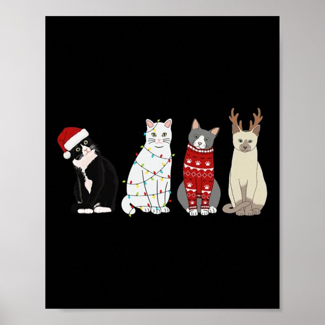 Julkatt Roligt Katt Cat Lovers Cat Mamma Cat Pappa Poster (Framsidan)